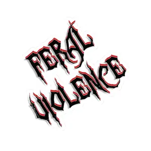 Feral Violence Kiss-Cut Stickers - Edgy Design for Laptop, Skateboard & More