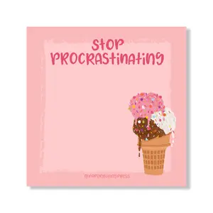 Stop Procrastinating - Funny Sticky Pad, School Stationery, Work Stationery, Sticky Note