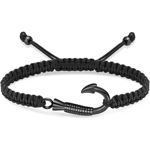 Urn Bracelet for Ashes for Men Women Fish Hook Braided Rope Adjustable Ash Bracelet Cremation  Keepsake Human Pet Memorial