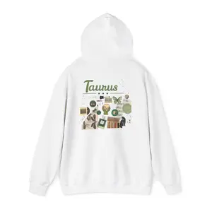Men's Taurean Vibes Casual Pullover Hooded Sweatshirt - Cotton-Polyester Long Sleeve Seamless Fabric Top with Kangaroo Pocket