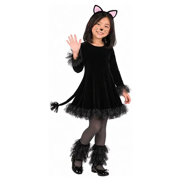 Girl's Precious Black Cat Costume