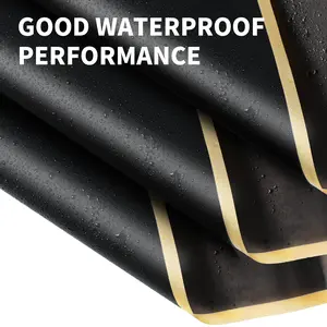 20 Sheets Floral Wrapping Paper, Waterproof Bouquet Wrapping, 22.8x22.8IN, Florist Supplies Packaging Paper, DIY Gift Box, Wedding & Birthday Gifts, Gold Edge (Black)