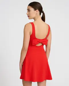 Express Square Neck Sleeveless Bow Mini Dress