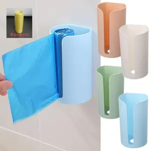 Modern Wall Mounted Garbage Bag Holder Dispenser Bin, 2 Counts/set Random Color Garbage Bag Storage Rack, Household Kitchen & Bathroom Storage Supplies