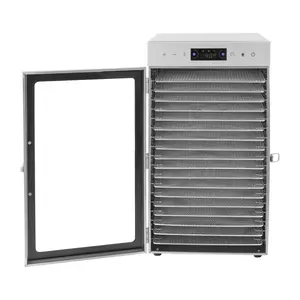 800W 18-Grid Food Dehydrator 30-90°C 0-24H Timer 304&201 Stainless Steel US Plug for Fruit Meat Seafood Drying Quiet Operation Overheat Protection Oil-Free Healthy Snacks, Pet Treats Production