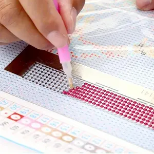 2pcs DIY Diamond Painting Cross Stitch Tools Ruler Drawing Round Diamond Embroidery Accessory Stainless Steel Embroidery Ruler Diamond Art Tools