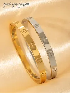 Women's & Silver Color Cross Nail Chain Bracelet Set, Bracelet Stack, Stainless Steel Cz Wristband for Party, Daily Wear & Gift, Exquisite Bracelet