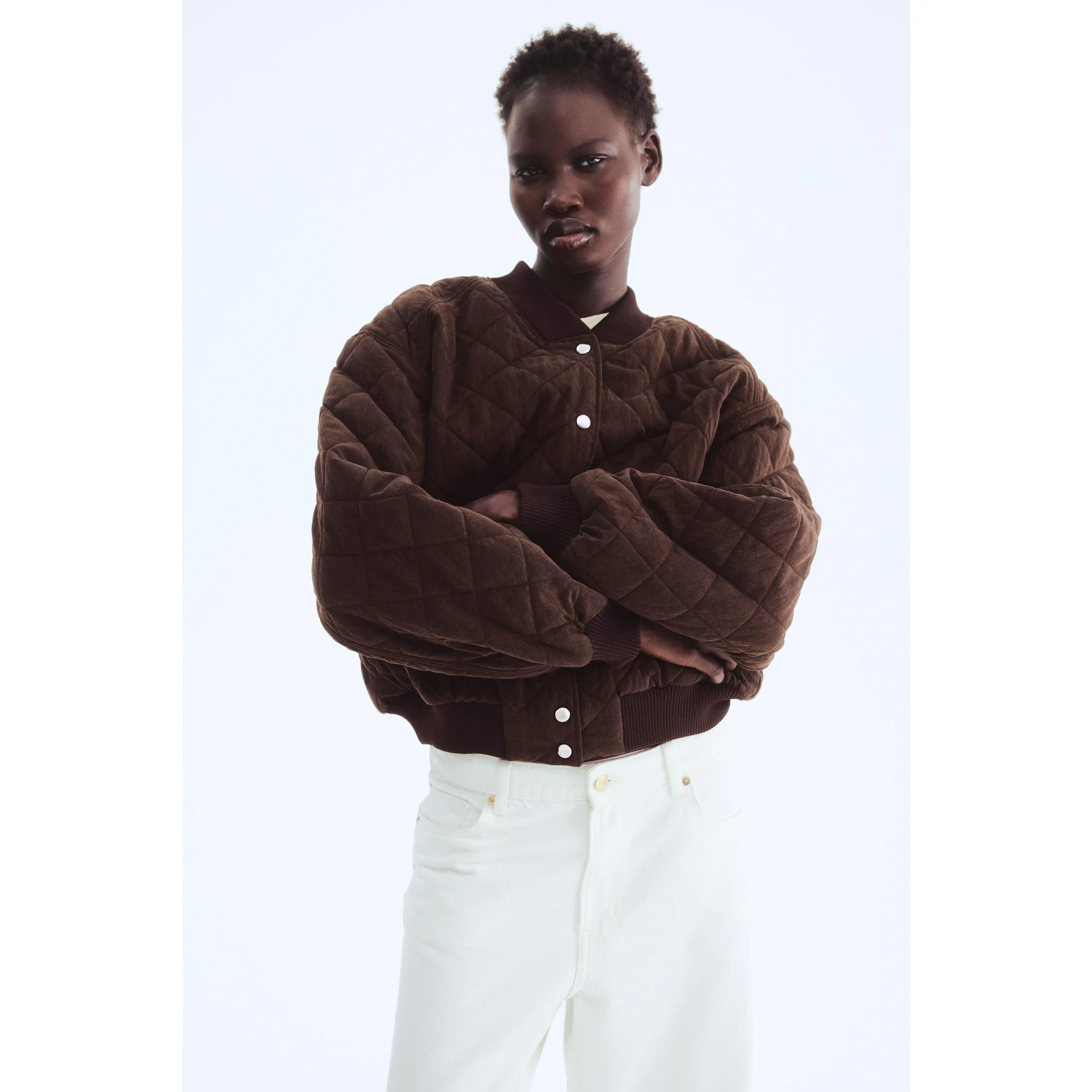 H&M Quilted bomber jacket
