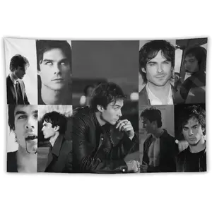 Damon Salvatore Celebrity and Decorations Ian Stuff Wall Hanging Flag Tapestry, for Party Bedroom Living Room Home and Outdoor Garden Patio & University Dorm Decor Gift