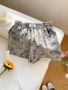 Summer Women's Camo Printed Elastic Waist Shorts, Casual Loose Fit Fashion Pants, Daily Wear Ombre Pattern Bottoms Womenswear