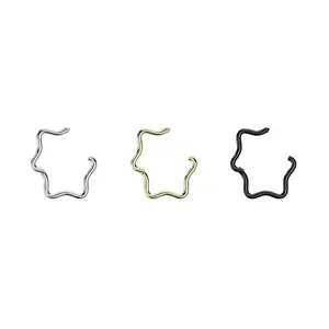 G23 implant Grade Titanium 18G Clicker Star Hinged Segment Hoop Rings Septum Jewelry 10mm 8mm