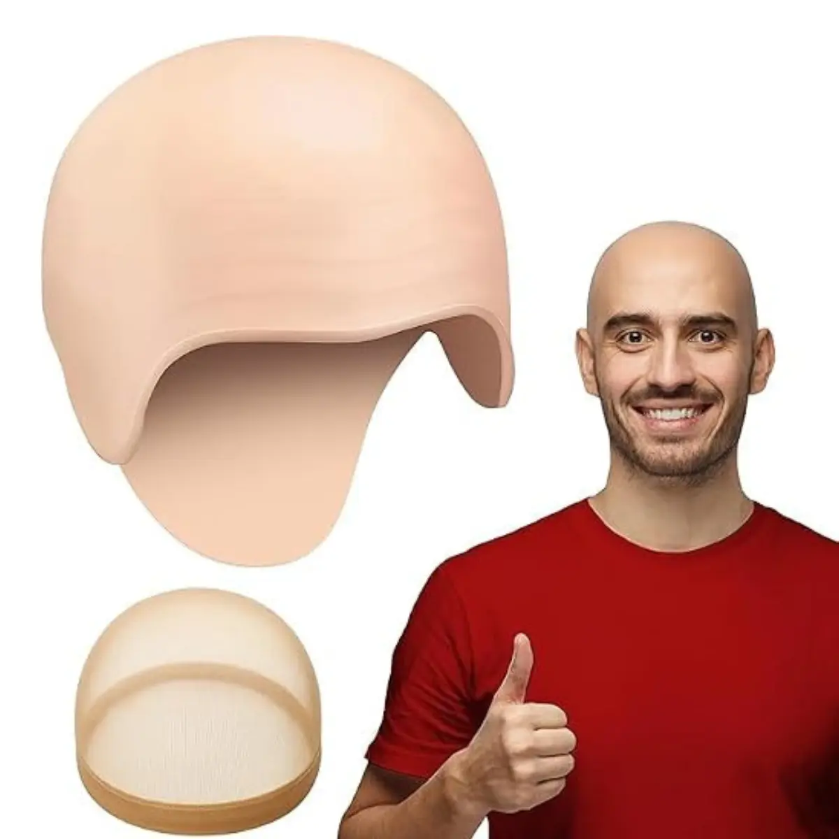 2PCS Bald Cap for Men Women Costume Halloween Latex Bald Head Caps