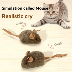 Interactive Cat Toy Plush Mouse with Touch Sensor Sound Effects, Durable Bite-Resistant Pet Toy for Cats, Self-Entertainment Kitty Plaything