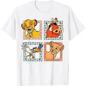 The Lion King - Simba Nala Timon Pumbaa Zazu Character Grid T-Shirt