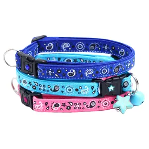 Bandana Paisley Breakaway Safety Cat Collar with Jingle Bell & Charm by Pugs2Persians Cowboy Western