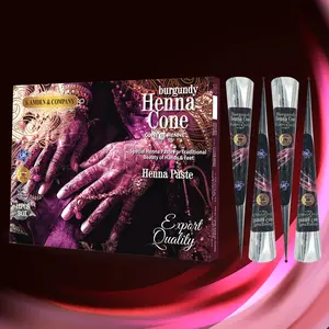 Burgundy Henna Cone Expert Quality Paste for Traditional Beauty of Hands & Feet Natural Henna Paste Ideal for Festivals Weddings & Body Art