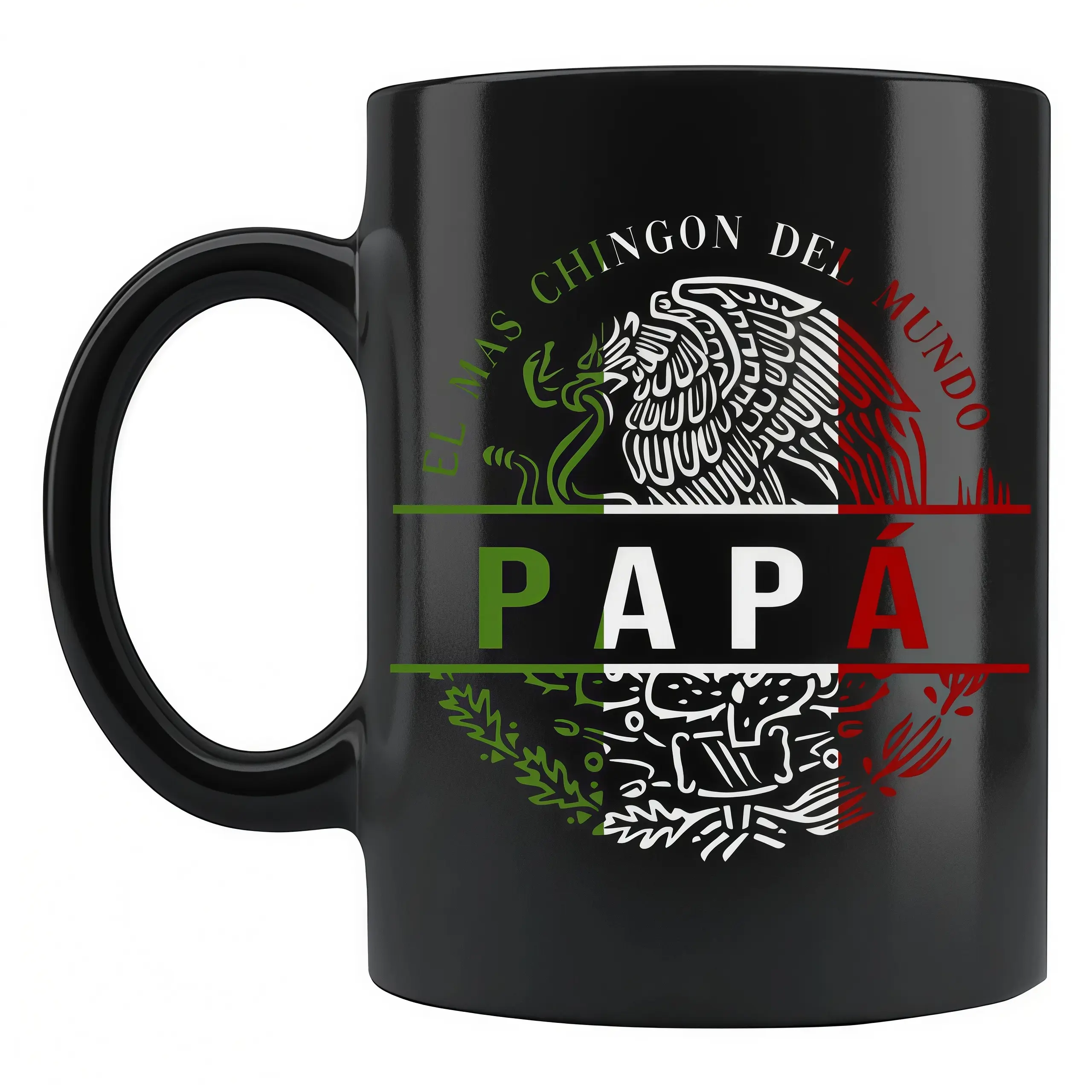 Papá El Mas Chingon Del Mundo Coffee Mug, Mexican Flag Chicano Dad Latino Father's Day Mug, Regalos Para El Día Del Padre For Mexican Dad, El Papa Mas Chingon, Fathers Day Gift For Dad, New Dad Gifts Ceramic Tea Cup 11oz Drinkware Reusable Washable