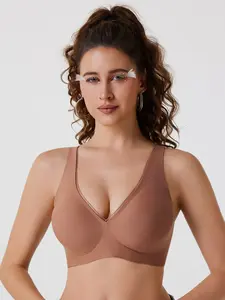 Livedeer Jelly Wireless Womens Comfortable Wireless Bras Push Up Bralettes Seamless Tshirts Bras Deep V Everyday Bras for Everyday Wear