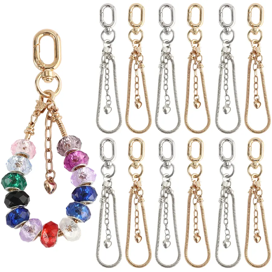 20 pieces - U-shaped attractive keychains, suitable for stringing beads, jewelry making and backpack decorations