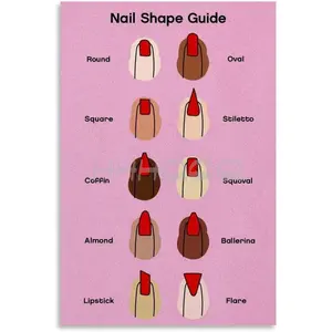 Manicure Salon Poster Nail Type Guide Chart (2) Canvas for Living Room Bedroom Decor 20x30inch(50x75cm) Unframe-style