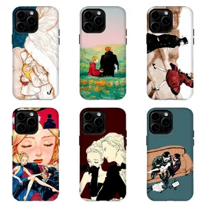 Retro Aesthetic V-Veil Manga Couple Phone Case|Shockproof Anime Art Protective Cover For iPhone 17 Pro Max 16 15 14 13 12 11 for Samsung S21 S22 S23 S24 S25 Phone Case