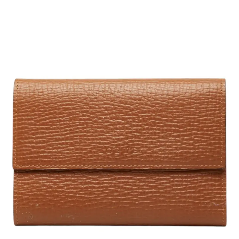 Pre-owned Loewe Calfskin Small Leather Goods Leather Trifold Wallet