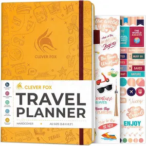 Travel Journal Vacation & Trip Organizer with Budget Plan Packing List Travelling Expense Tracker A5 (Amber Yellow)