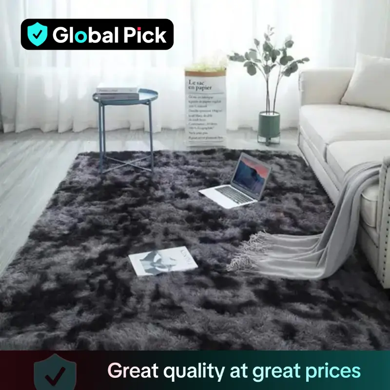 Solid Color Faux Fur Shag Rug, Non-slip Soft Floor Carpet, Modern Floor Mat for Living Room Bedroom Home Decor