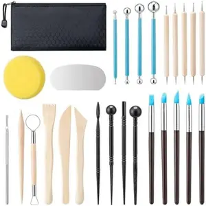 Clay Tools Kit – 27 PCS Pottery & Polymer Clay Sculpting Tools Set | Air Dry Clay Modeling, Dotting, Carving, Drawing, Molding & Shaping Tools for Adults