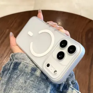 New Luxury matte Transparent Magnetic phone Case for iPhone 17pro 17Air 17 Pro Max For Magsafe Wireless Charge Shockproof Cover