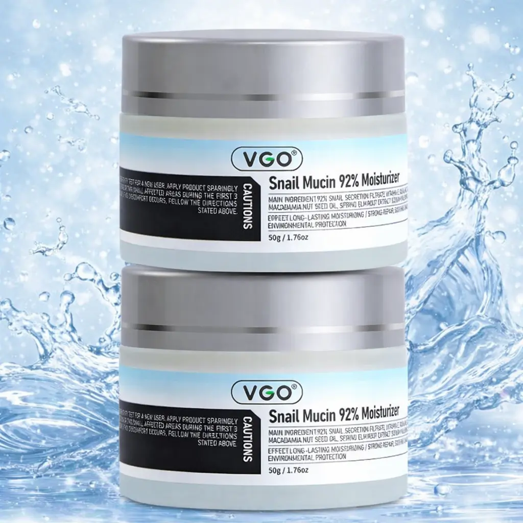 VGO 92% Snail Mucin Moisturizing Cream - Lightweight Daily Face Moisturizer to Gently Hydrate & Smooth Normal, Dry, & Combination Skin, Silky, Gentle, All Skin Types, Moisture, Balanced Skin Feel
