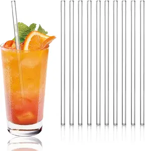10 Pack  Glass Straws, 8mm Clear Drinking Straws Straight Glass Straws, Smoothie Straw  Straws, For  Juice Milkshakes Coffee, Dishwasher Safe