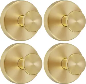 Set of non-drilled suction cup hooks, brushed gold detachable wall hooks, suitable for towels, bathrobes, hats, bathroom and kitchen glass ceramic mirror surfaces