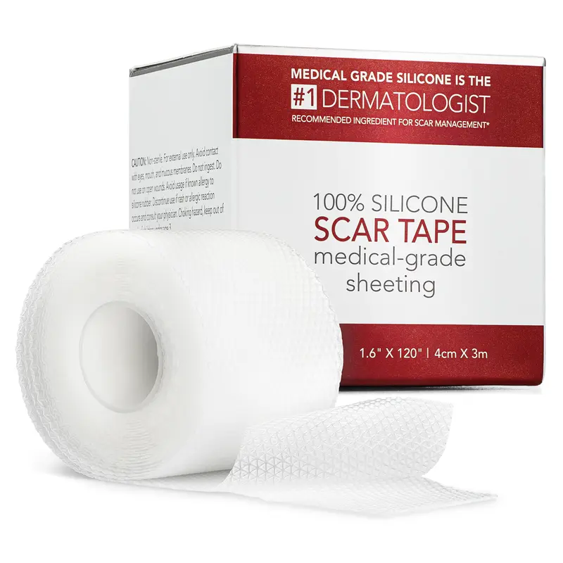 HealFast Physician Formulated Silicone Scar Sheets - Advanced Crosspolymer Medical Grade Silicone Scar Tape for Surgery, C Section, Keloids & Hypertrophic Scars - Silicone Tape For Scars - Scar Patches