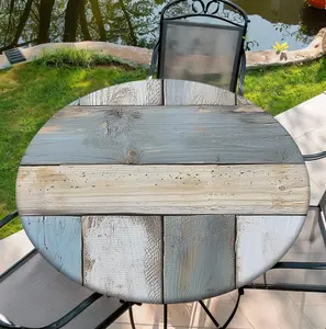 Elastic Round Tablecloth for Indoor & Outdoor Use – Washable, Reusable Starfish Design Polyester Table Cover