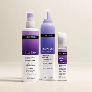 John Frieda Complete Curl Bundle, Daily Nourishment Leave-In Conditioner, Extra Strength Serum, Curl Reviver Mousse