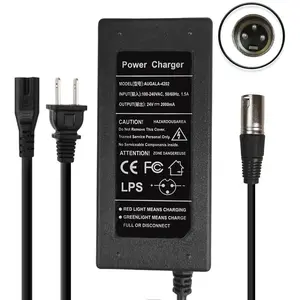 24V Output Battery Charger for Jazzy Power Chairs, Pride Hoveround Mobility Devices, Schwinn S300-S650, Ezip 400-900 Mountain Trailz, Shoprider & Golden Buzzaround Lite