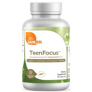 Zahler TeenFocus Advanced Formula for Improved Focus with Vitamin B12 & Magnesium 90 Capsules Natural Fitness Supplement for Enhanced Cognitive Function and Calmness