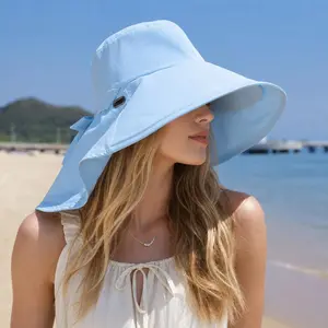 Sun Hats for Women Sun Protection Wide Brim Shawl with Neck Flap Hiking Visor Hat Outdoor Summer Beach