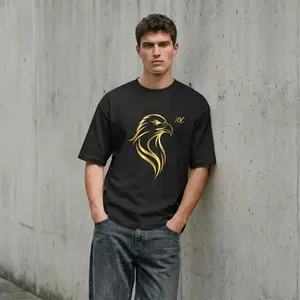 Level up your basics with this gold eagle graphic tee premium oversized Stay Free streetwear t-shirt black and white