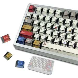 Retro Anime PBT Keycaps-Cherry Key caps, Manga Japanese Theme Keycaps 60 65 75 100 Percent, 5 Side Dye Sublimation 141 Keys Set for Cherry Gateron MX Switches Keyboards