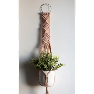 Macrame Plant Hanger - Juliet - Pale Pink
