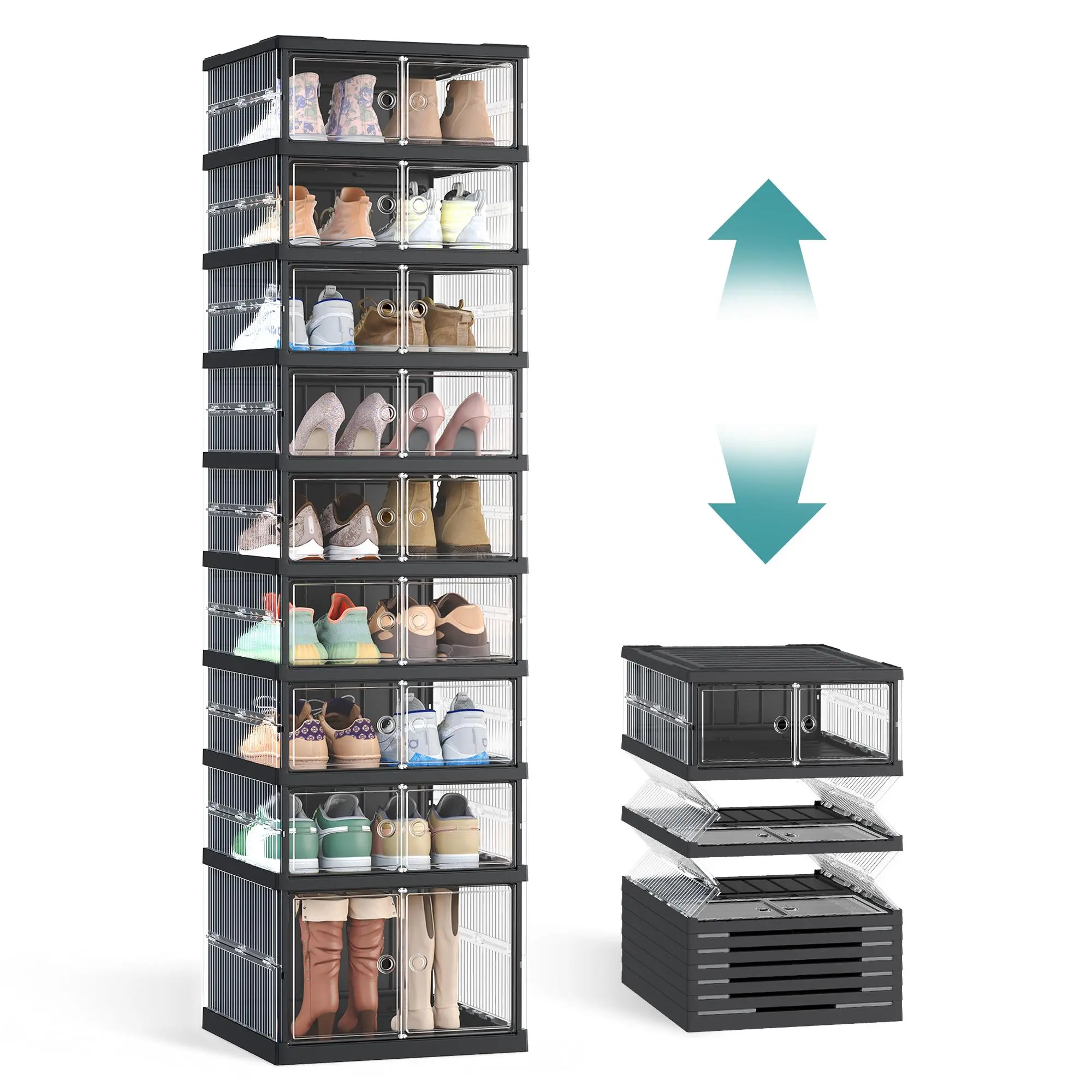 Ink Black-9 Tiers (18 Pairs)