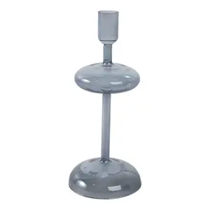 212 MAIN Retro Bubble Glass Taper Candle Holder, 10x4 in, Blue Home Decor, Home Accessories
