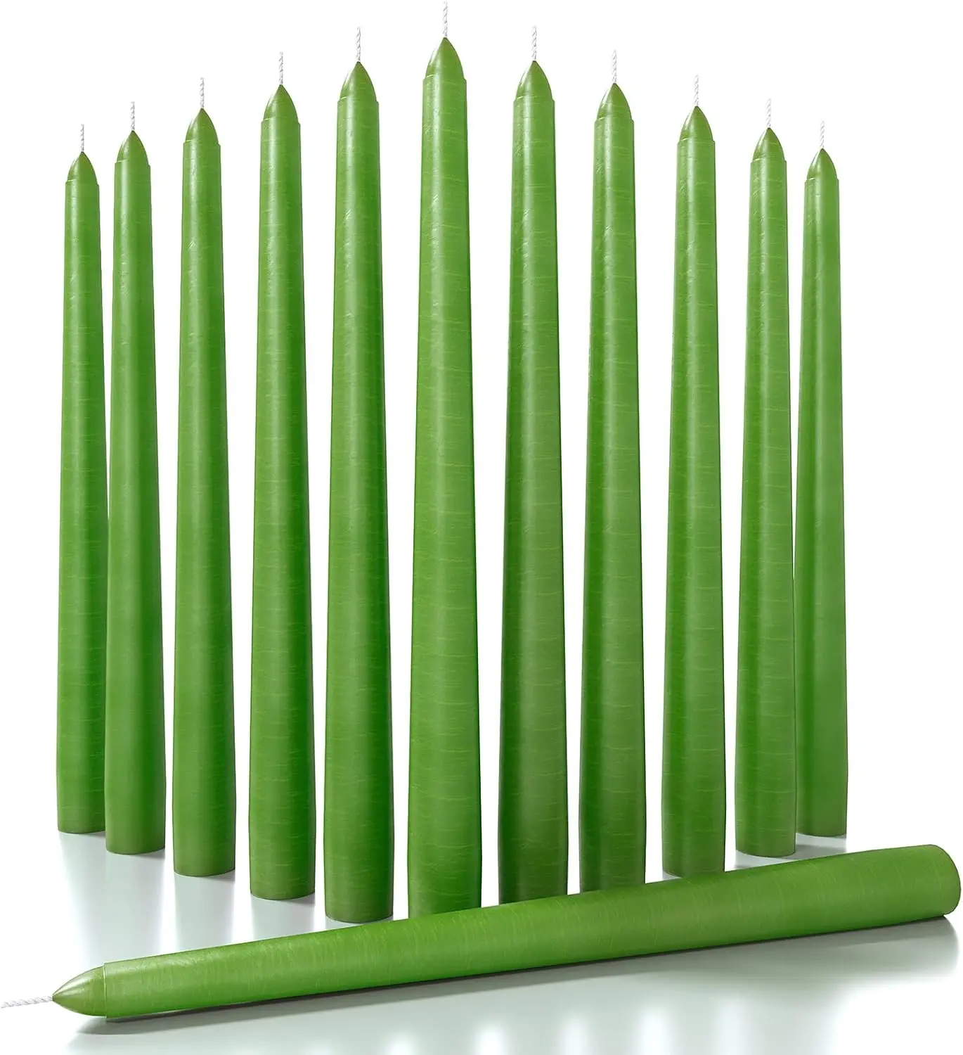 12 inch Green Taper Candles 3 Pack - Colored Candlesticks
