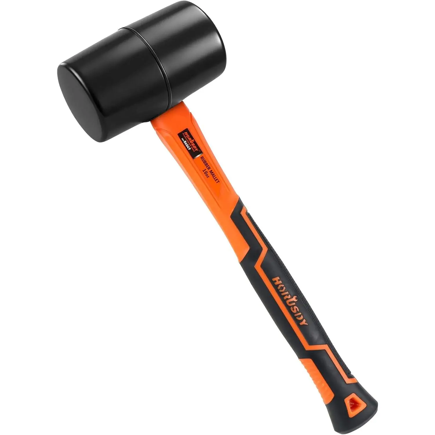 HORUSDY 16oz Durable Rubber Mallet Hammer with Fiberglass Handle, Non-Marring Blow Tool for Flooring, Tent Stakes, Woodworking, and Camping, Non-Slip Grip