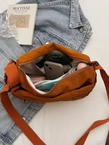 Nylon Patchwork Crossbody Bag, Versatile Shoulder & Crossbody, Large Capacity, Durable and Stain-Resistant, Unisex Commuter Bag