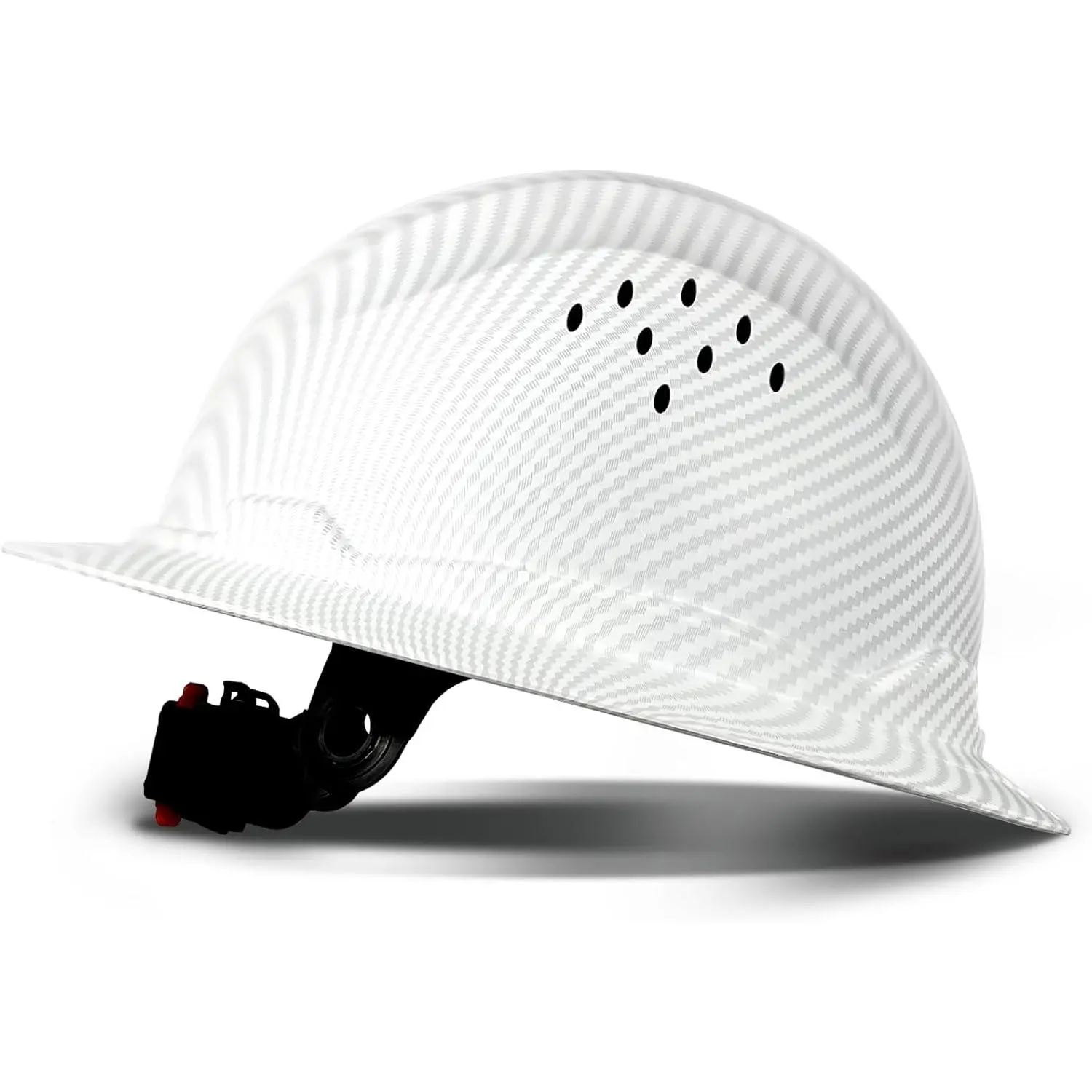 Full Brim Vented Safety Hard Hat with Carbon Fiber Pattern, 6-Point Suspension System, Rain Protection for Men, Hot Weather DIY Outdoor Sports Use, Vents, Gardening, Farming, Yard Work