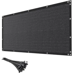 5ft x 50ft Black Heavy Duty Privacy Screen Fence, 90% Blockage Fencing Mesh Shade Net Cover for Outdoor Wall Garden Backyard Porch Patio Balcony