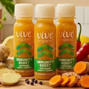 3 packs Vive Organic Pure Ginger Fresh Pressed Wellness Shot Natural Ginger Boost Drink 2oz